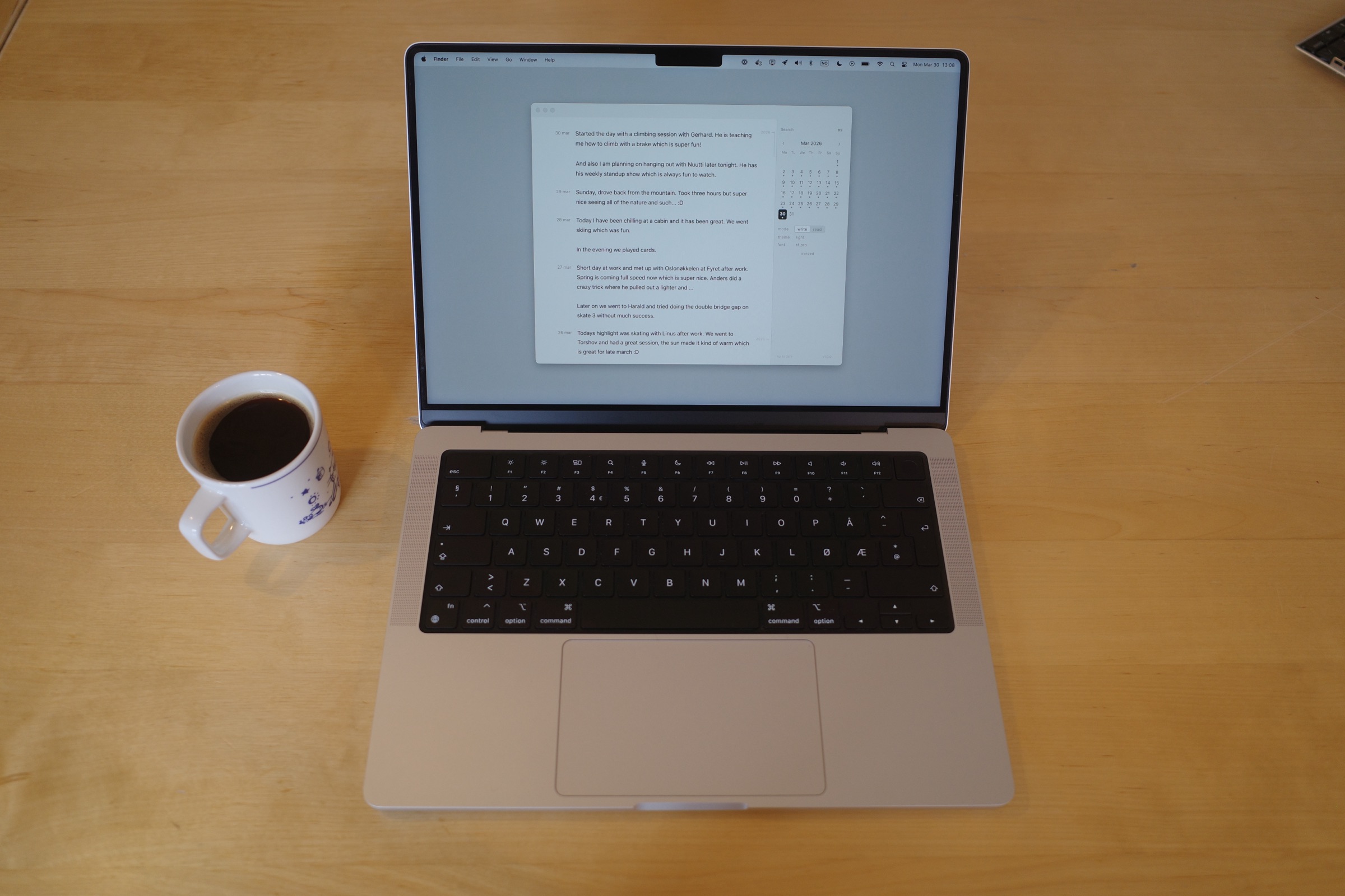 Skrive running on a MacBook